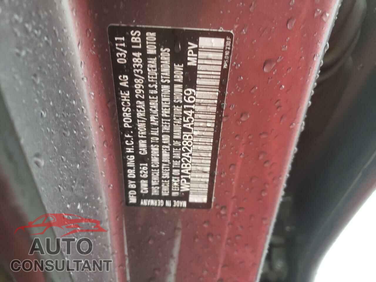 PORSCHE CAYENNE 2011 - WP1AB2A28BLA54169