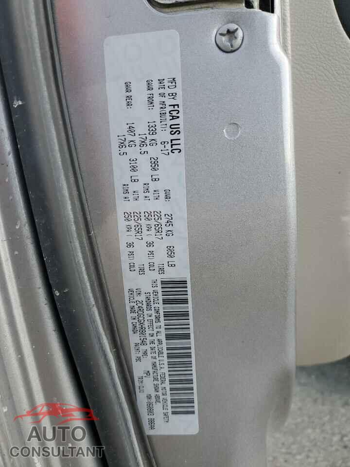 DODGE CARAVAN 2017 - 2C4RDGCGXHR801548