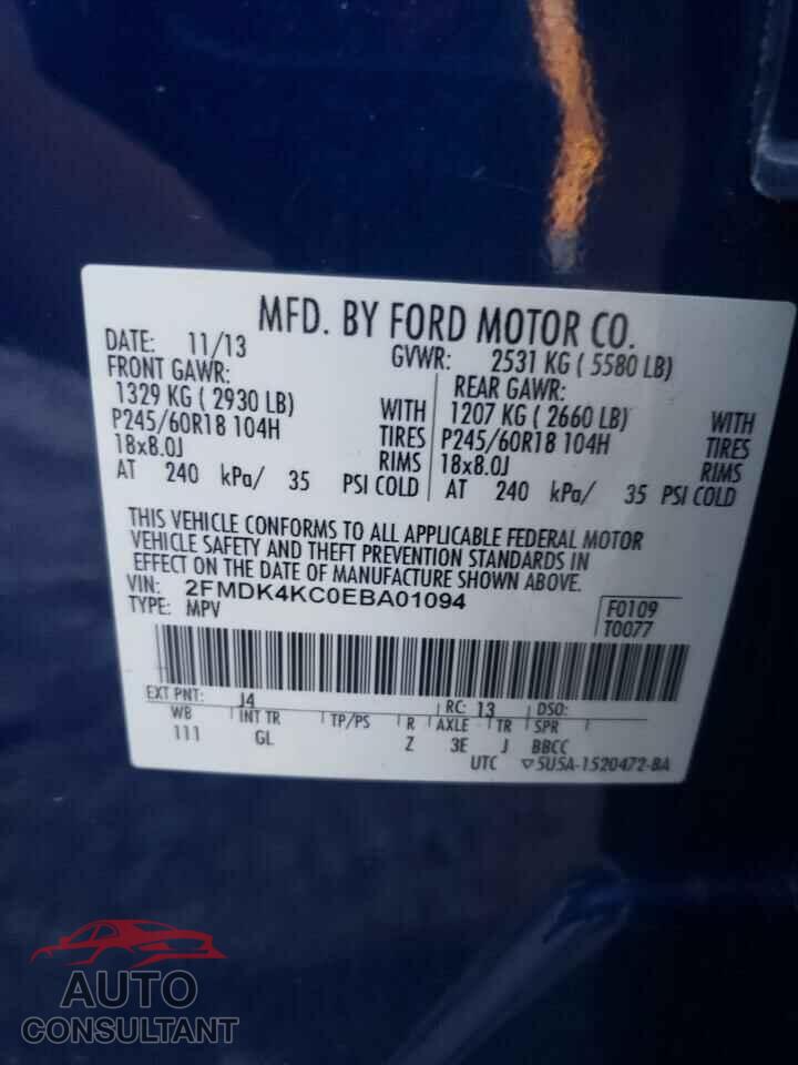 FORD EDGE 2014 - 2FMDK4KC0EBA01094