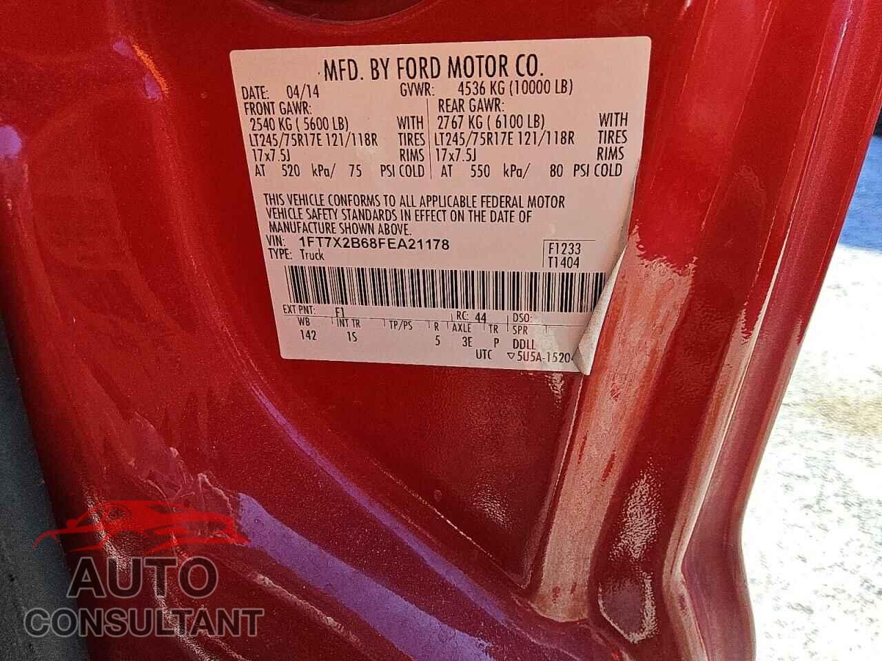 FORD F250 2015 - 1FT7X2B68FEA21178
