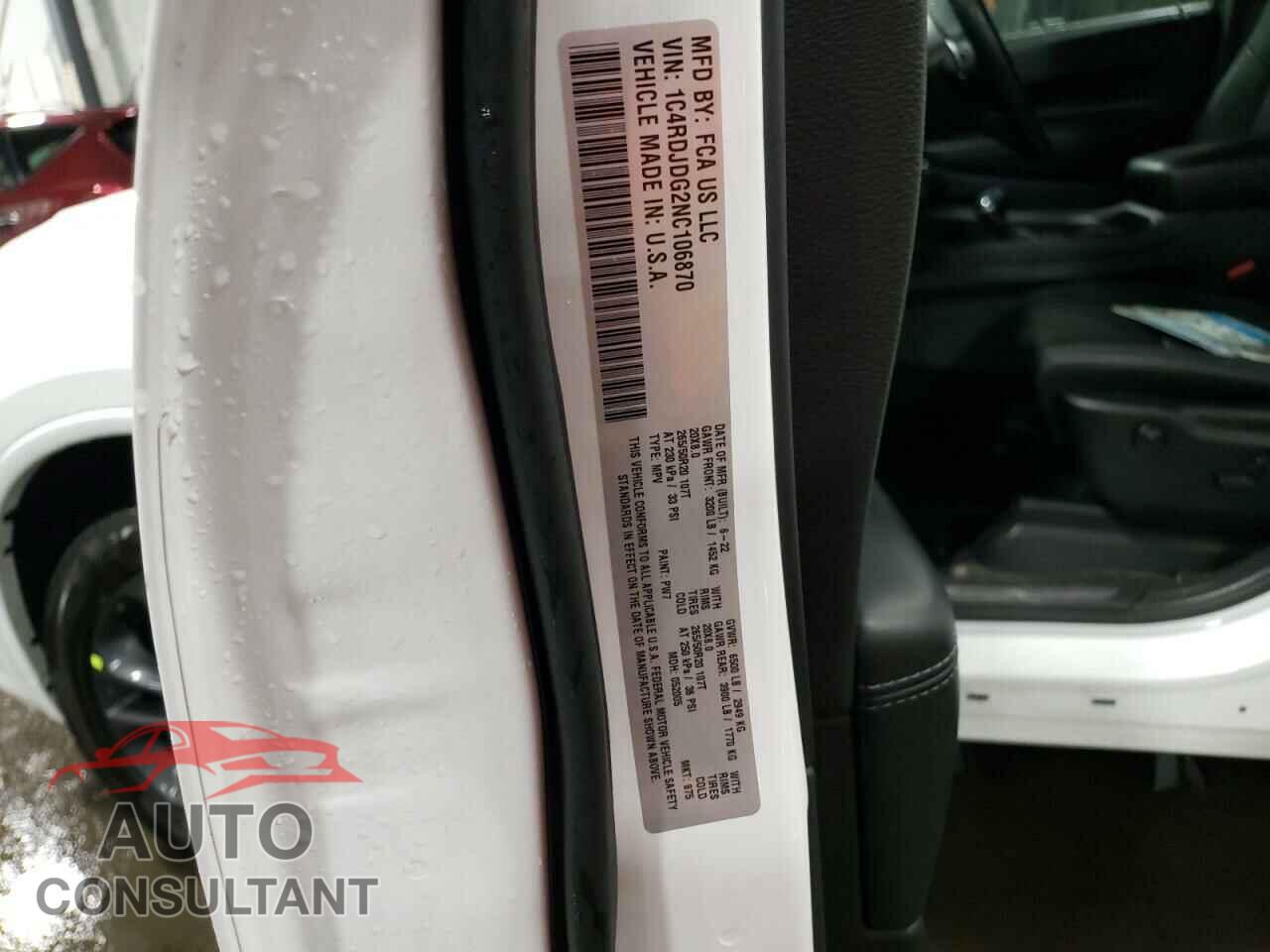 DODGE DURANGO 2022 - 1C4RDJDG2NC106870