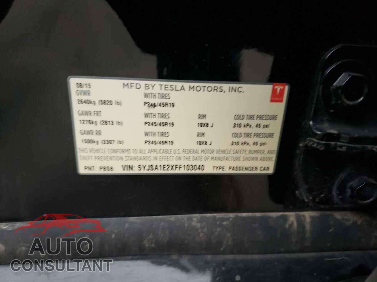 TESLA MODEL S 2015 - 5YJSA1E2XFF103040