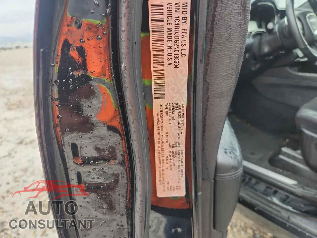 DODGE DURANGO 2022 - 1C4RDJDG2NC198594