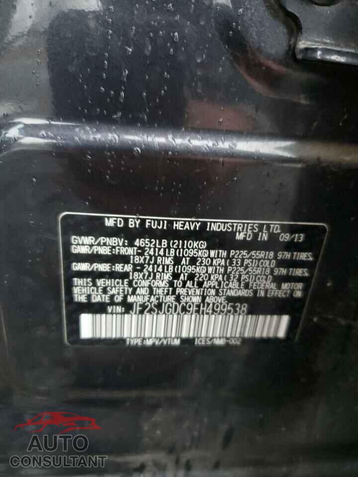 SUBARU FORESTER 2014 - JF2SJGDC9EH499538