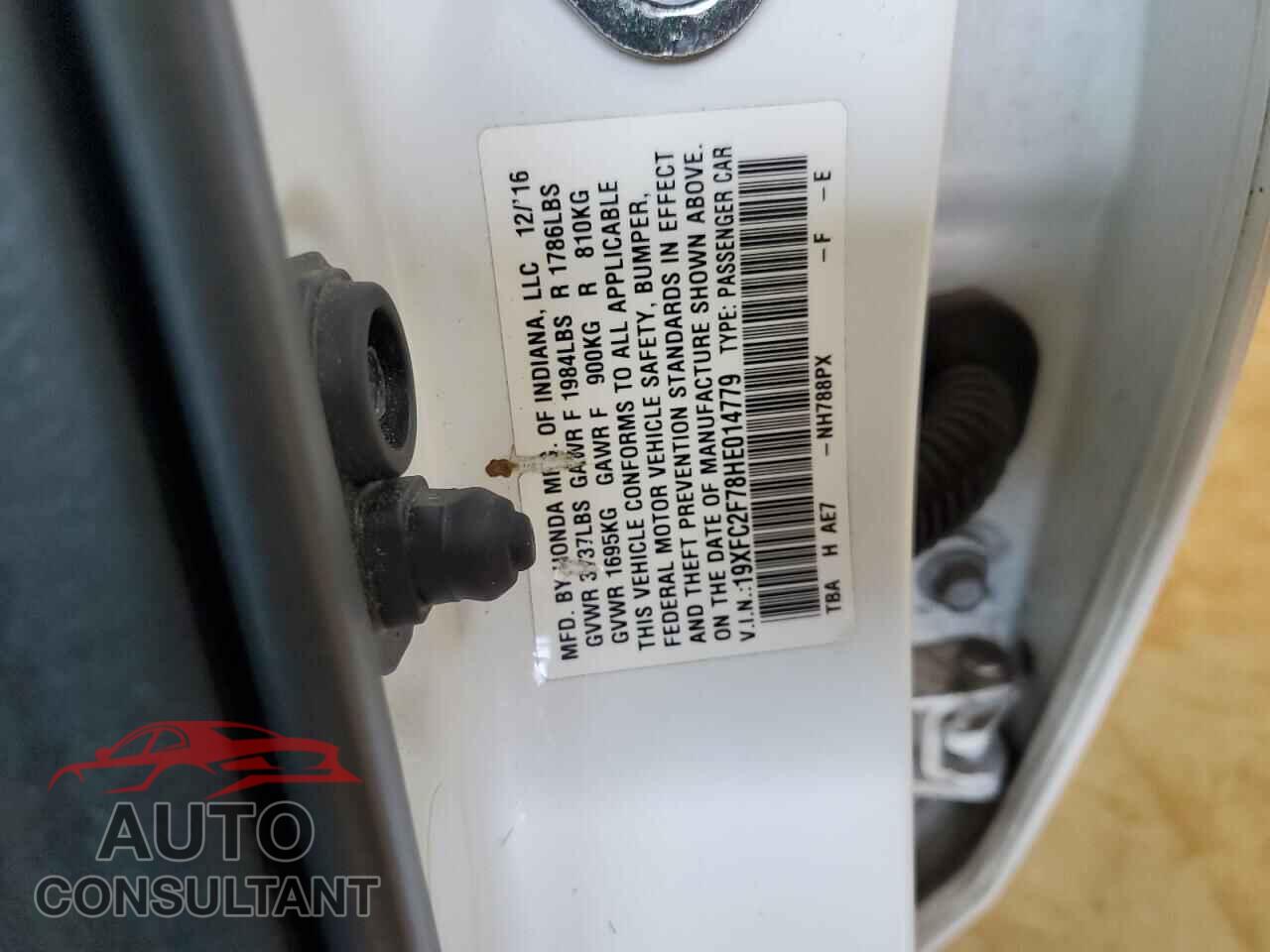 HONDA CIVIC 2017 - 19XFC2F78HE014779