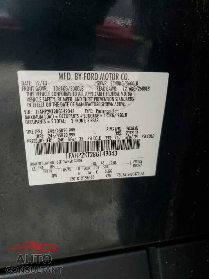 FORD TAURUS 2011 - 1FAHP2KT2BG149043