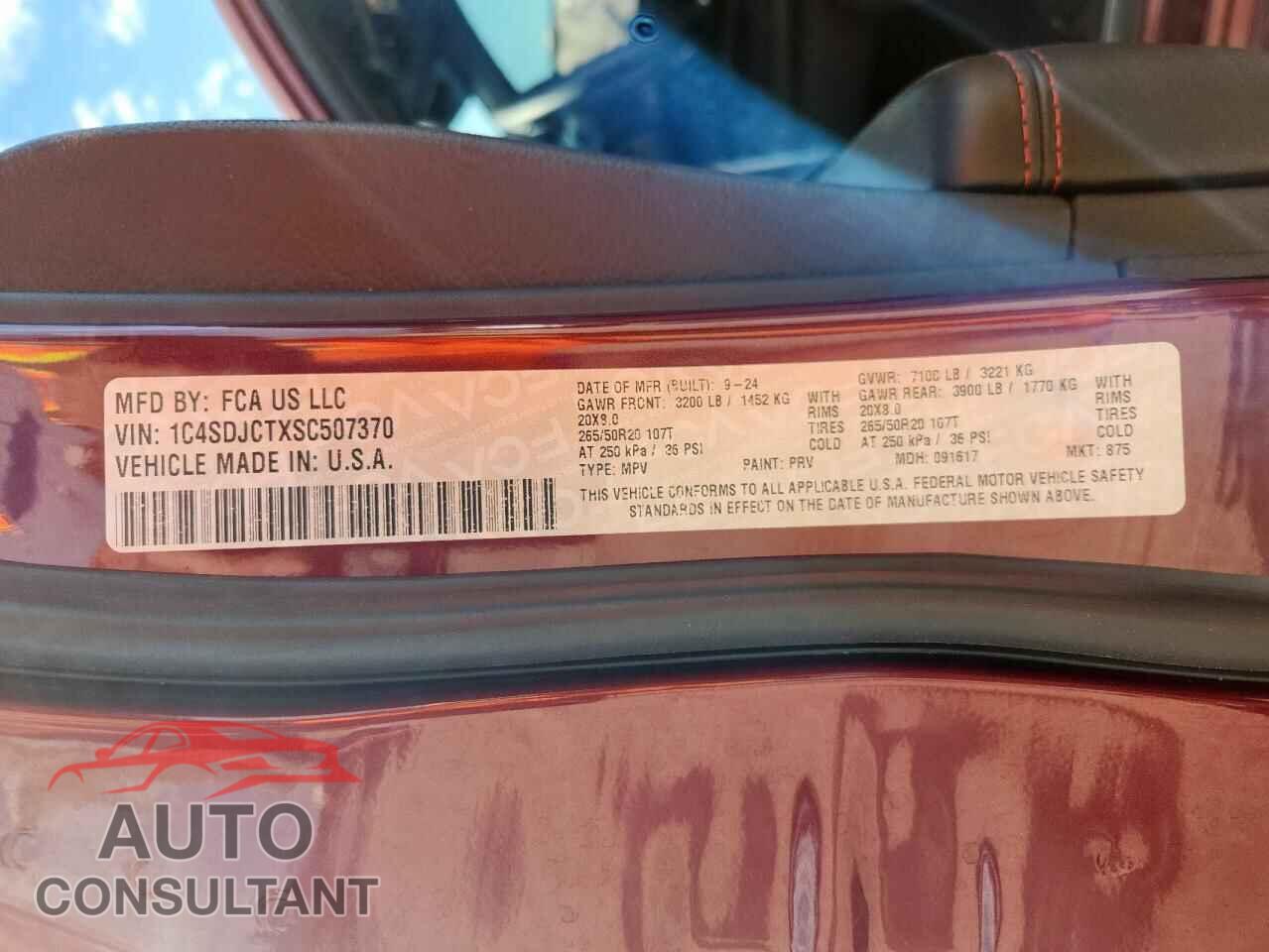 DODGE DURANGO 2025 - 1C4SDJCTXSC507370