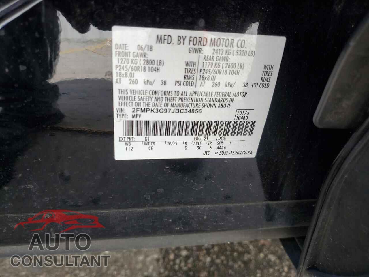 FORD EDGE 2018 - 2FMPK3G97JBC34856