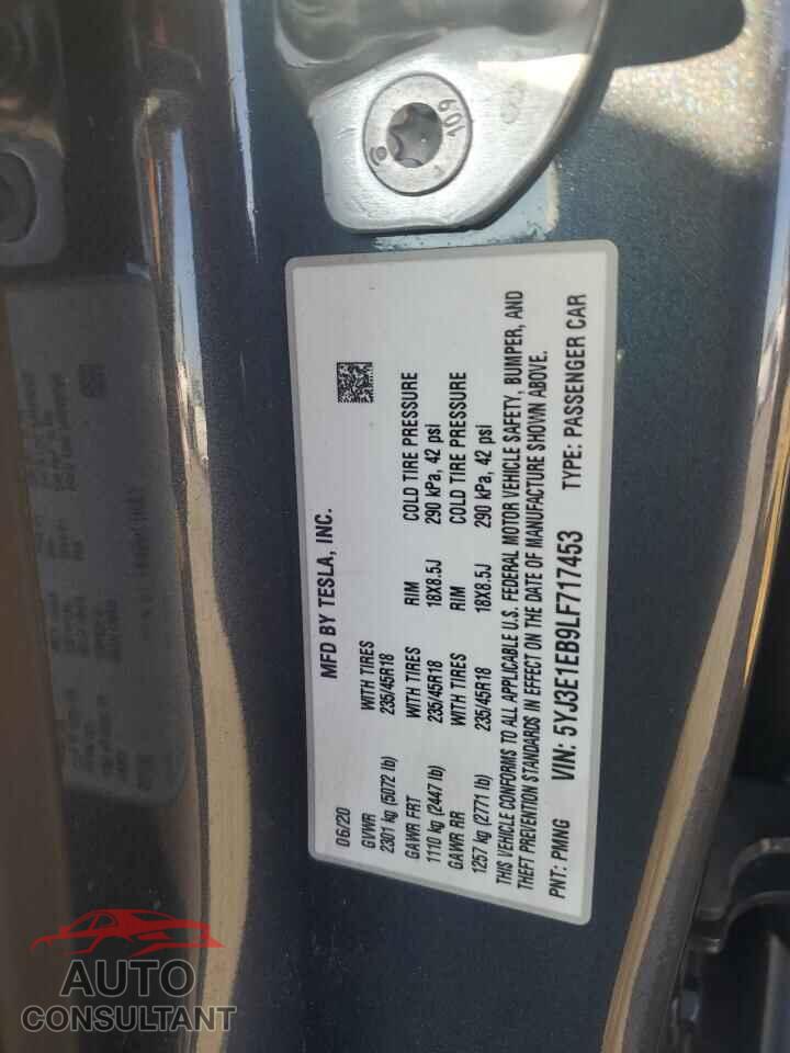 TESLA MODEL 3 2020 - 5YJ3E1EB9LF717453