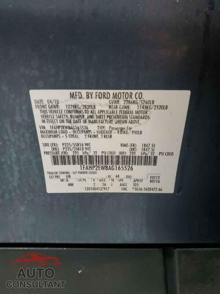 FORD TAURUS 2010 - 1FAHP2EW8AG165526