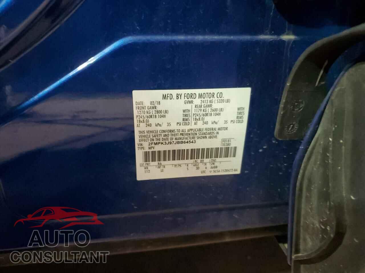 FORD EDGE 2018 - 2FMPK3J97JBB64543