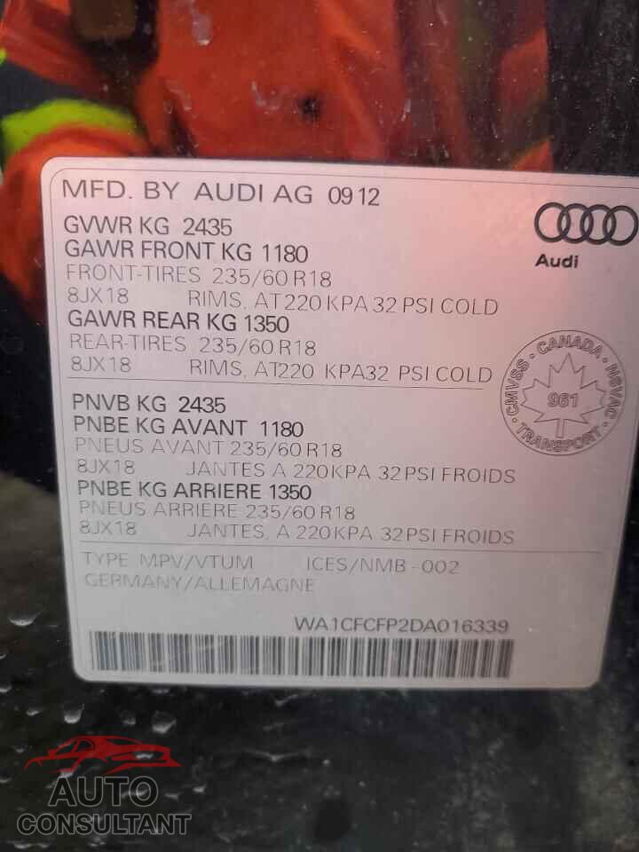 AUDI Q5 2013 - WA1CFCFP2DA016339