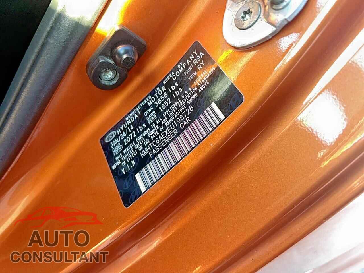 HYUNDAI VELOSTER 2014 - KMHTC6AEXEU198728