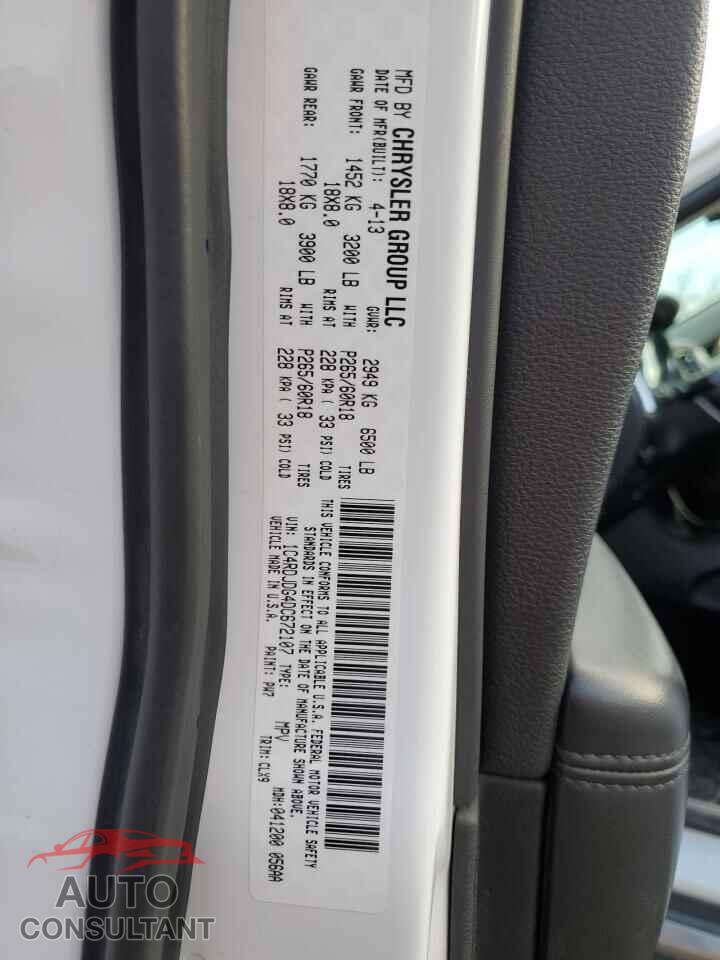 DODGE DURANGO 2013 - 1C4RDJDG4DC672107