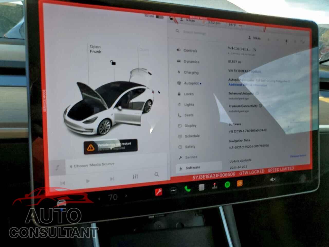 TESLA MODEL 3 2018 - 5YJ3E1EA3JF006500