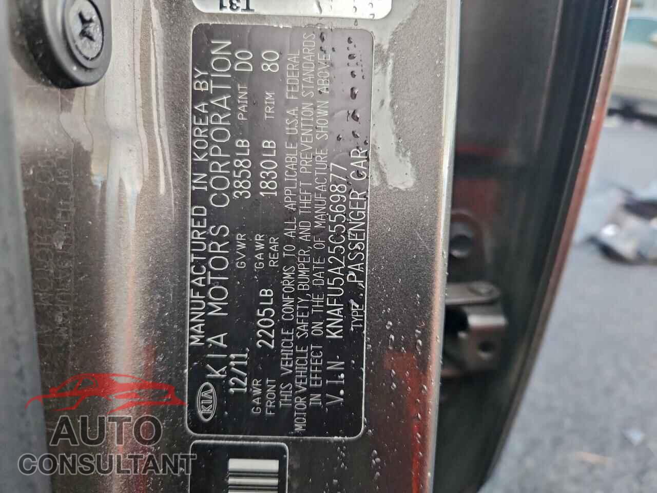 KIA FORTE 2012 - KNAFU5A25C5569877