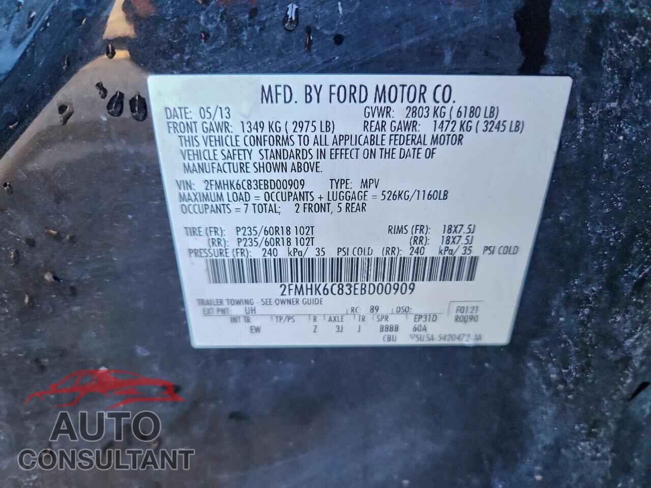 FORD FLEX 2014 - 2FMHK6C83EBD00909
