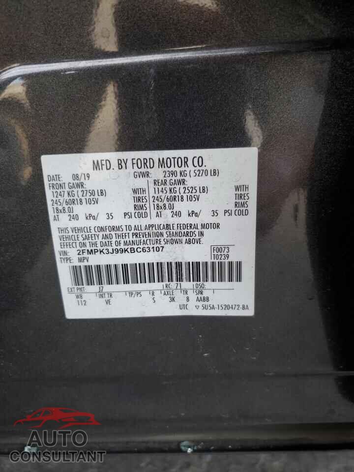 FORD EDGE 2019 - 2FMPK3J99KBC63107
