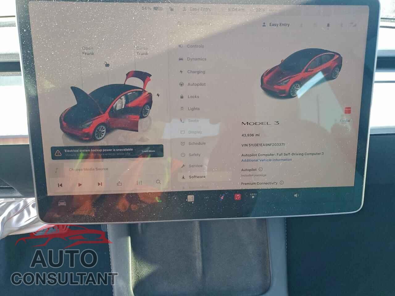 TESLA MODEL 3 2022 - 5YJ3E1EA9NF203371