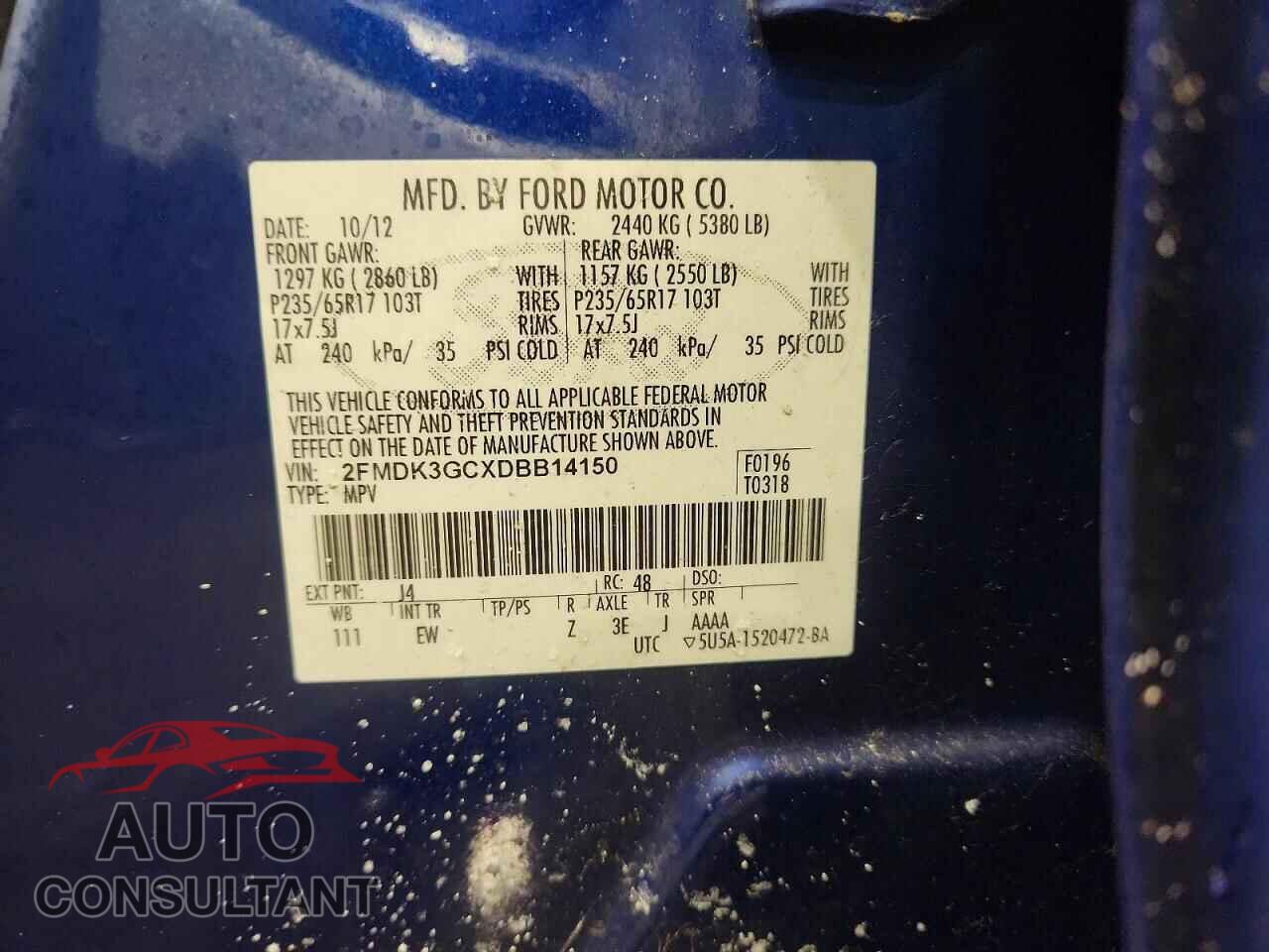 FORD EDGE 2013 - 2FMDK3GCXDBB14150