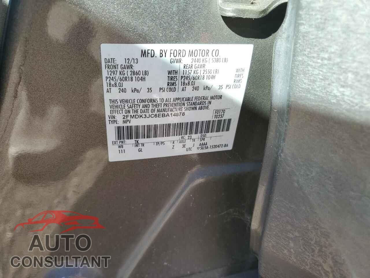 FORD EDGE 2014 - 2FMDK3JC6EBA14878