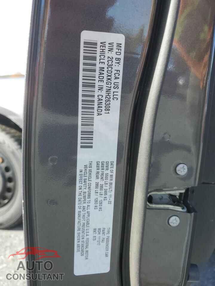DODGE CHARGER 2022 - 2C3CDXKG7NH263081