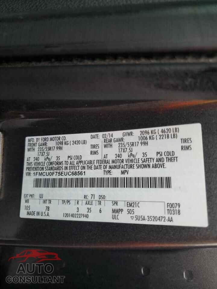 FORD ESCAPE 2014 - 1FMCU0F75EUC68561