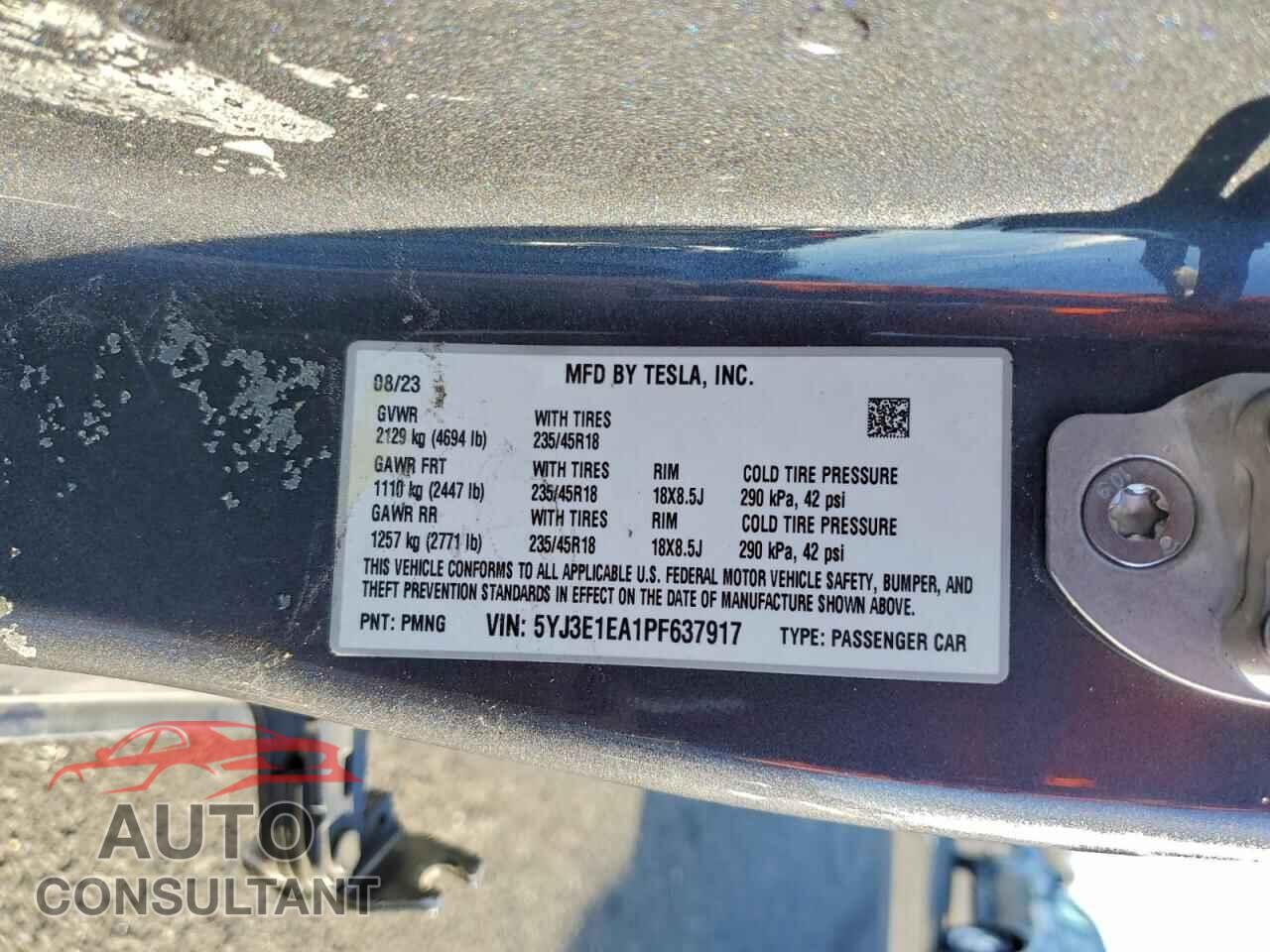 TESLA MODEL 3 2023 - 5YJ3E1EA1PF637917