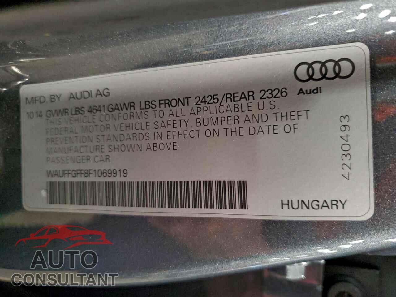AUDI S3 2015 - WAUFFGFF8F1069919