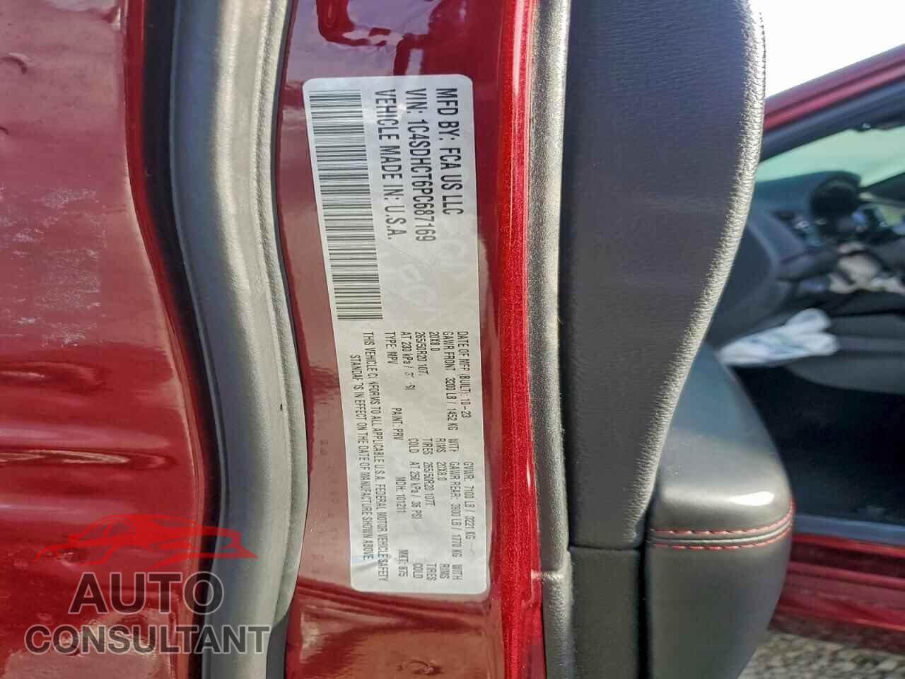 DODGE DURANGO 2023 - 1C4SDHCT6PC687169