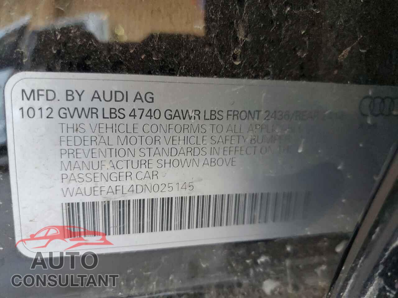 AUDI A4 2013 - WAUEFAFL4DN025145