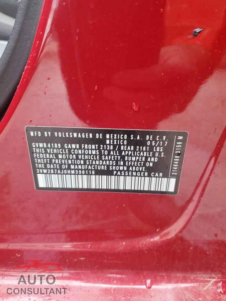 VOLKSWAGEN JETTA 2017 - 3VW2B7AJ0HM396116