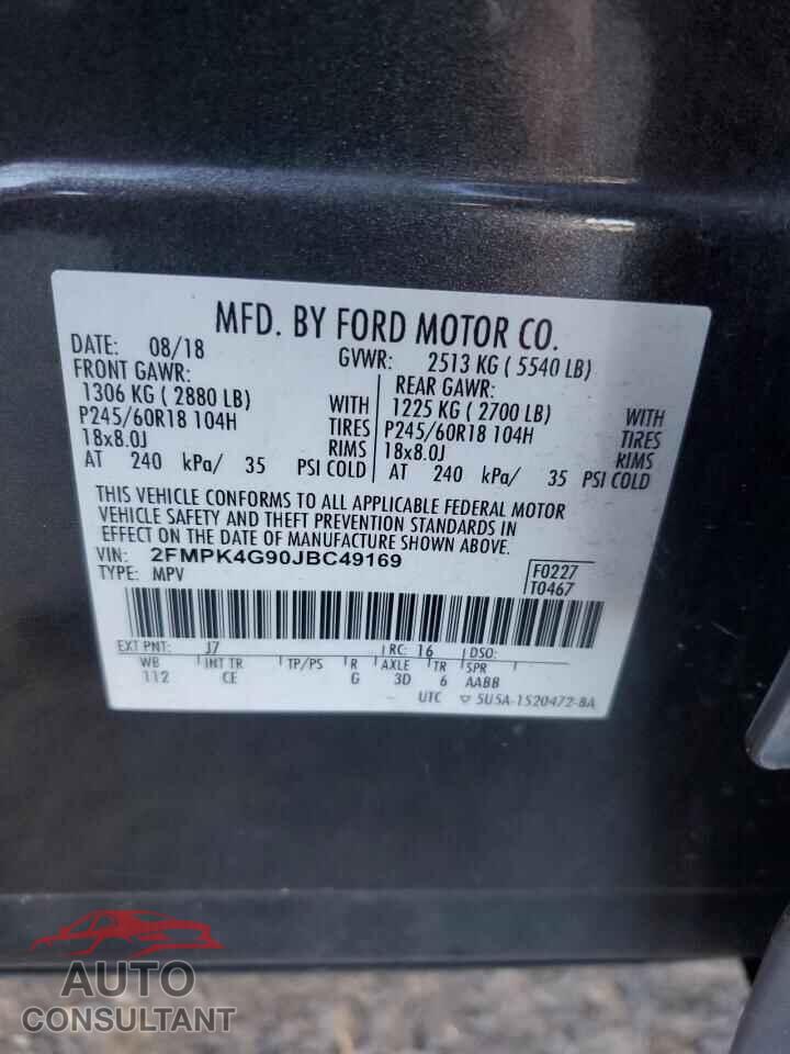 FORD EDGE 2018 - 2FMPK4G90JBC49169