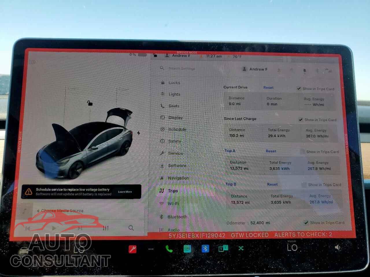 TESLA MODEL 3 2018 - 5YJ3E1EBXJF129042