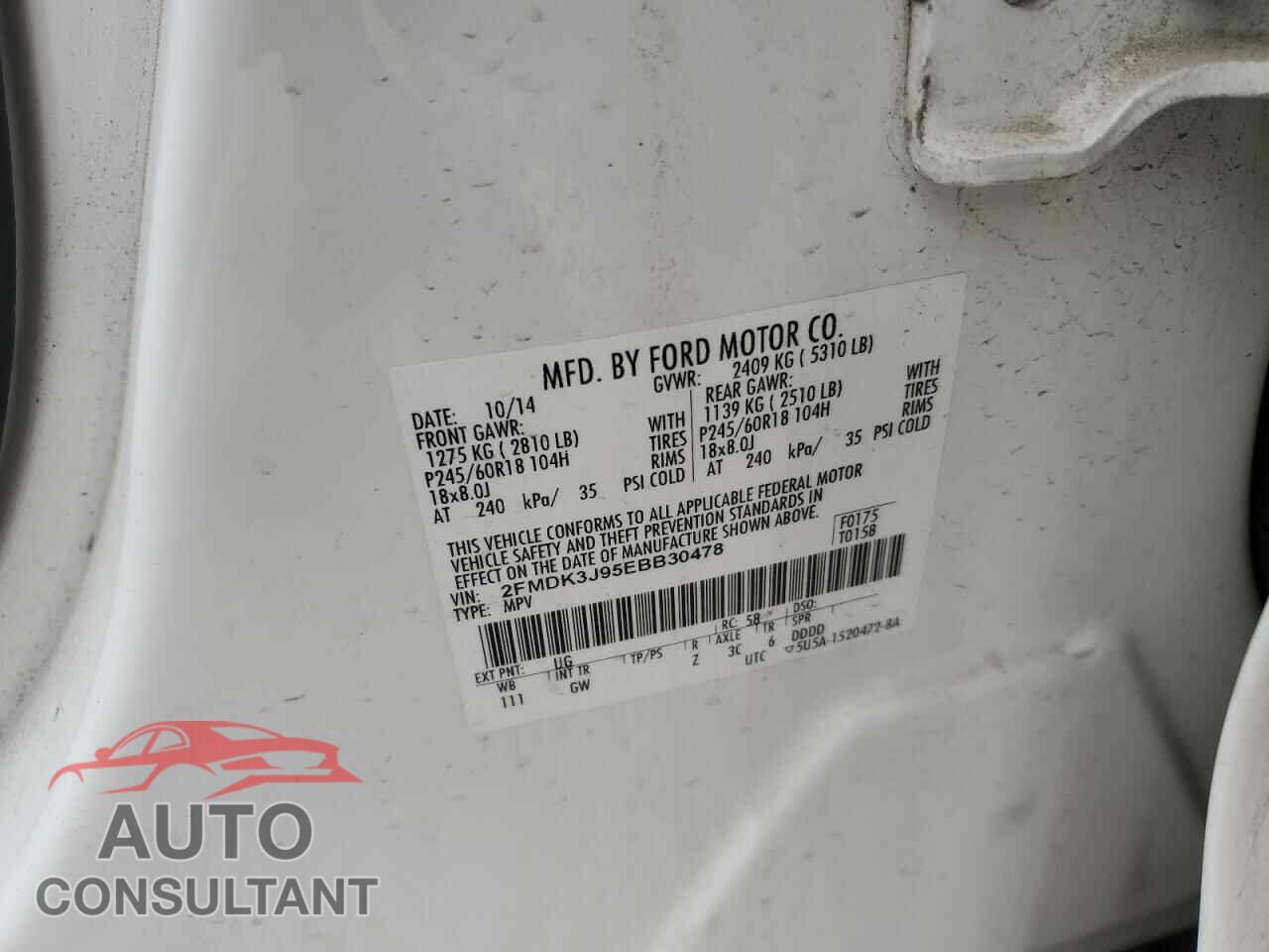FORD EDGE 2014 - 2FMDK3J95EBB30478