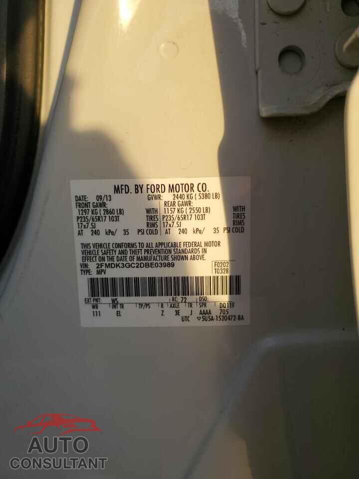 FORD EDGE 2013 - 2FMDK3GC2DBE03989