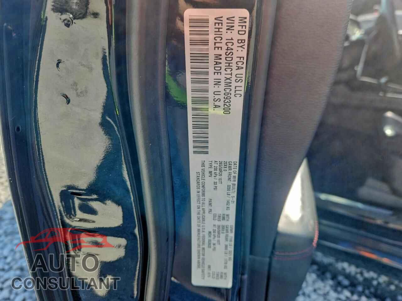 DODGE DURANGO 2021 - 1C4SDHCTXMC693200