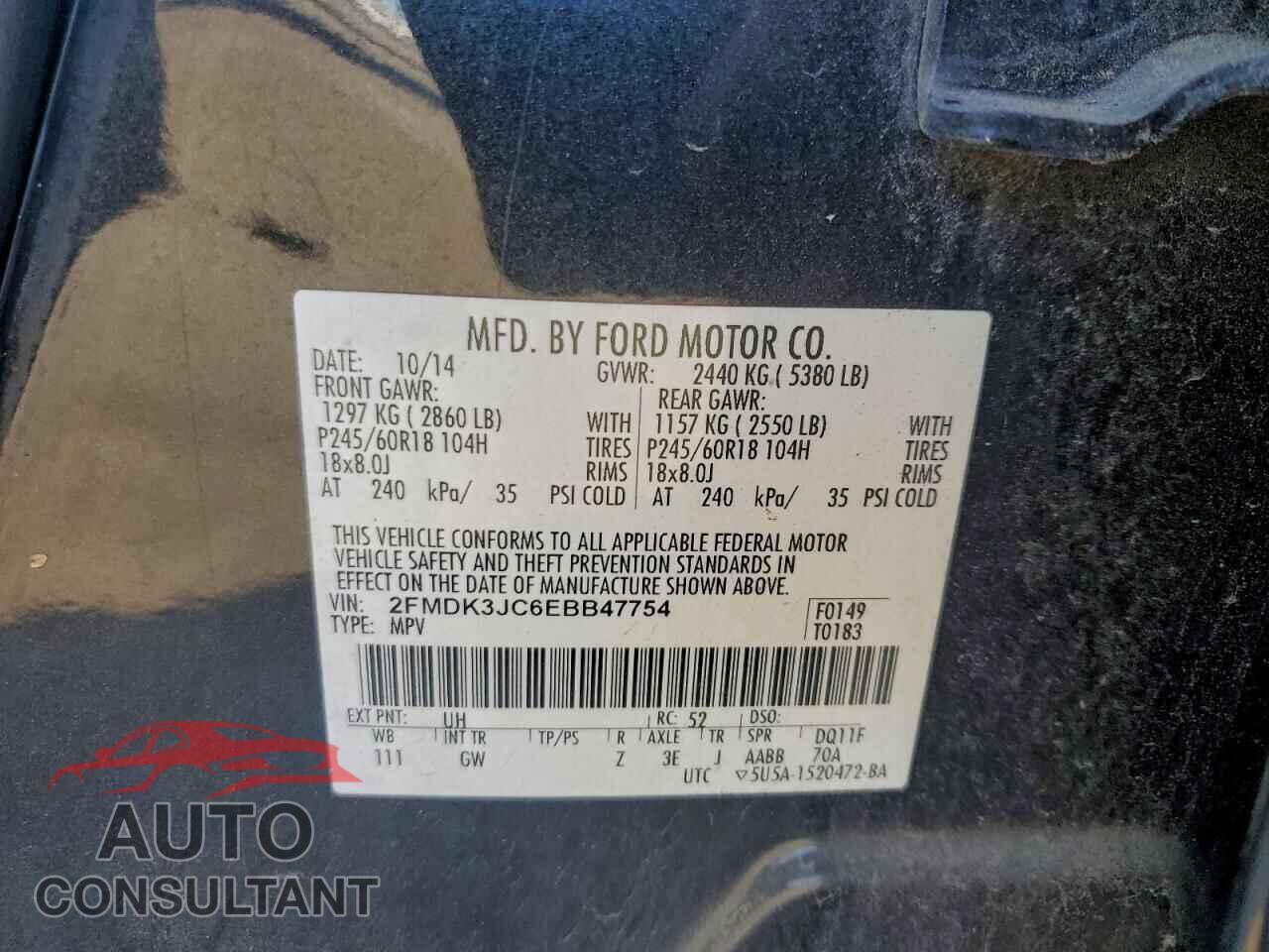 FORD EDGE 2014 - 2FMDK3JC6EBB47754