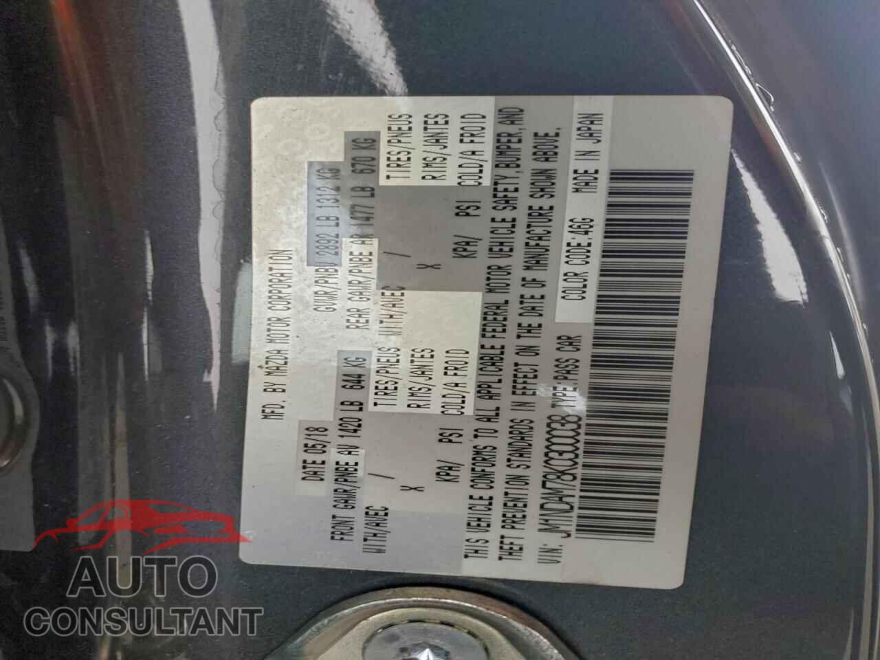 MAZDA MX5 2019 - JM1NDAM78K0300038