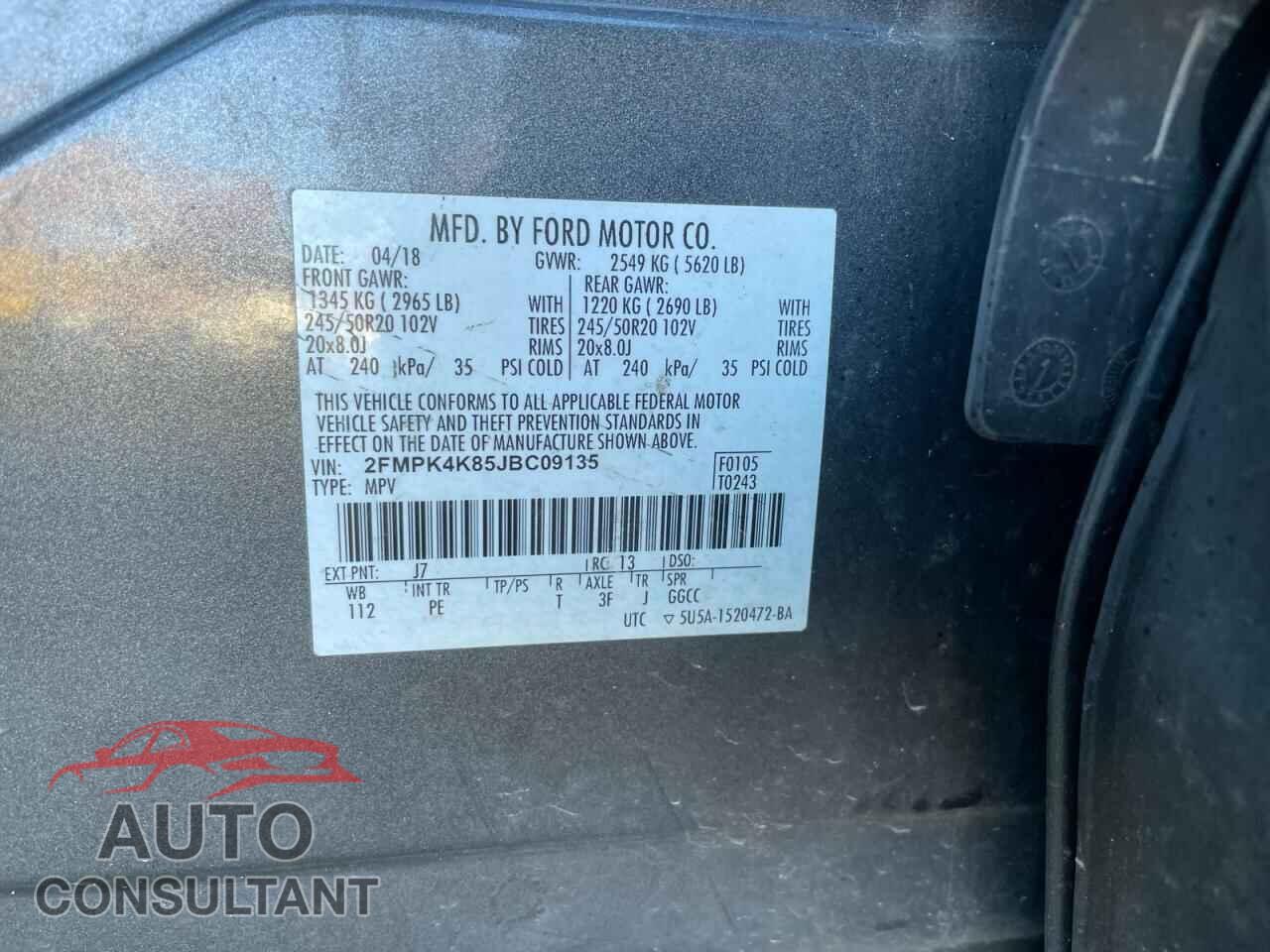 FORD EDGE 2018 - 2FMPK4K85JBC09135