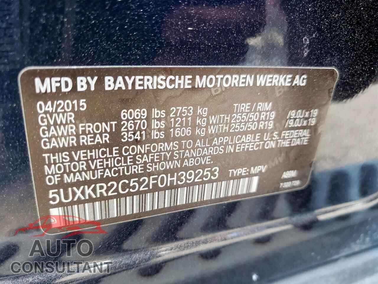 BMW X5 2015 - 5UXKR2C52F0H39253