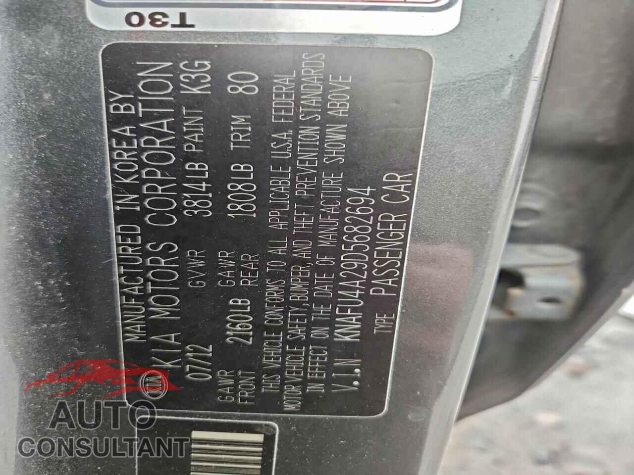 KIA FORTE 2013 - KNAFU4A29D5682694