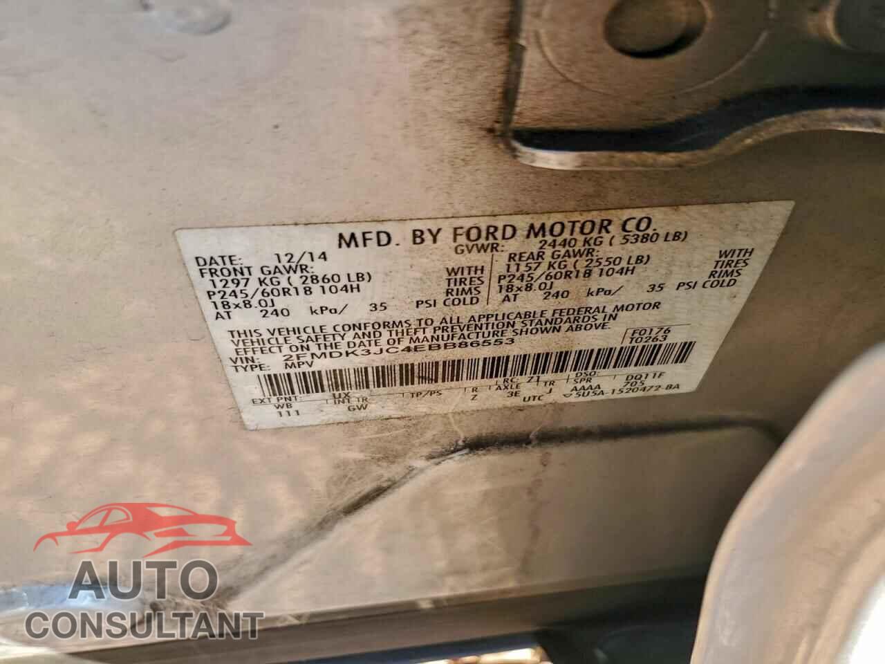 FORD EDGE 2014 - 2FMDK3JC4EBB86553