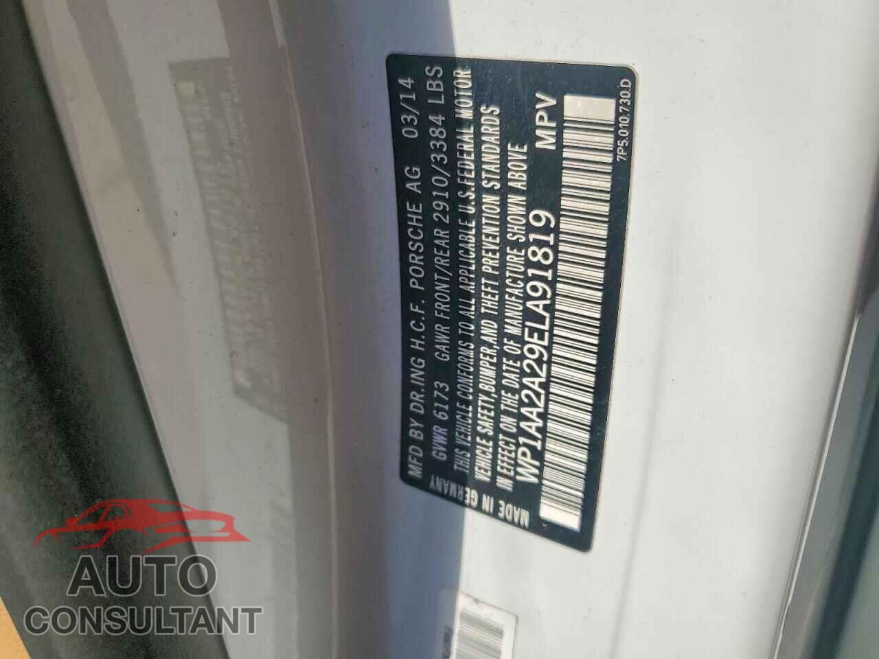 PORSCHE CAYENNE 2014 - WP1AA2A29ELA91819