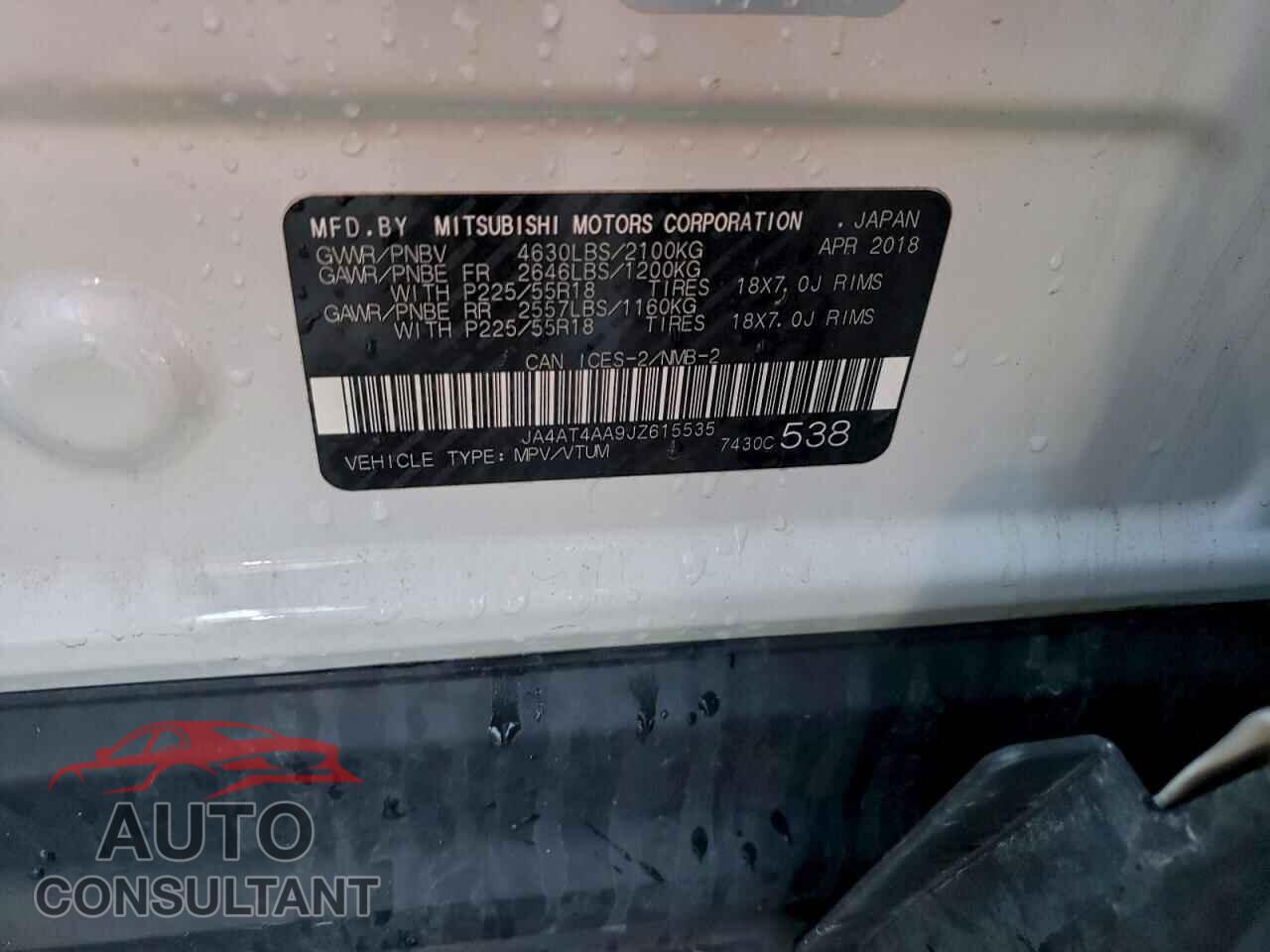 MITSUBISHI ECLIPSE 2018 - JA4AT4AA9JZ615535