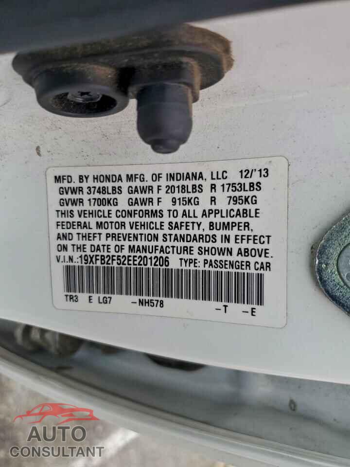HONDA CIVIC 2014 - 19XFB2F52EE201206
