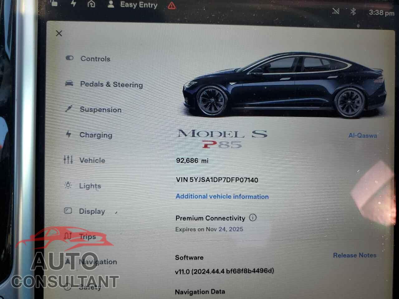 TESLA MODEL S 2013 - 5YJSA1DP7DFP07140