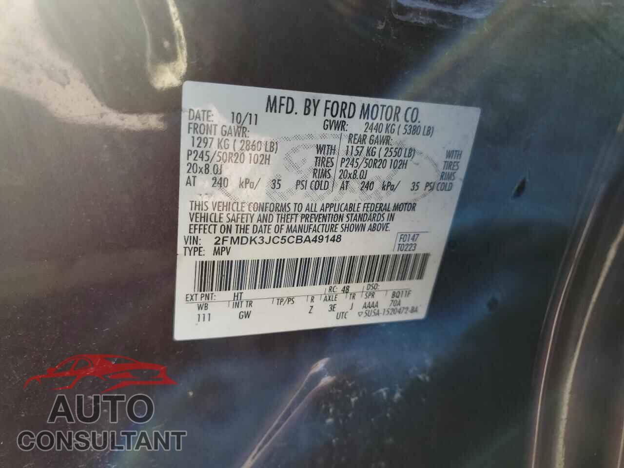 FORD EDGE 2012 - 2FMDK3JC5CBA49148