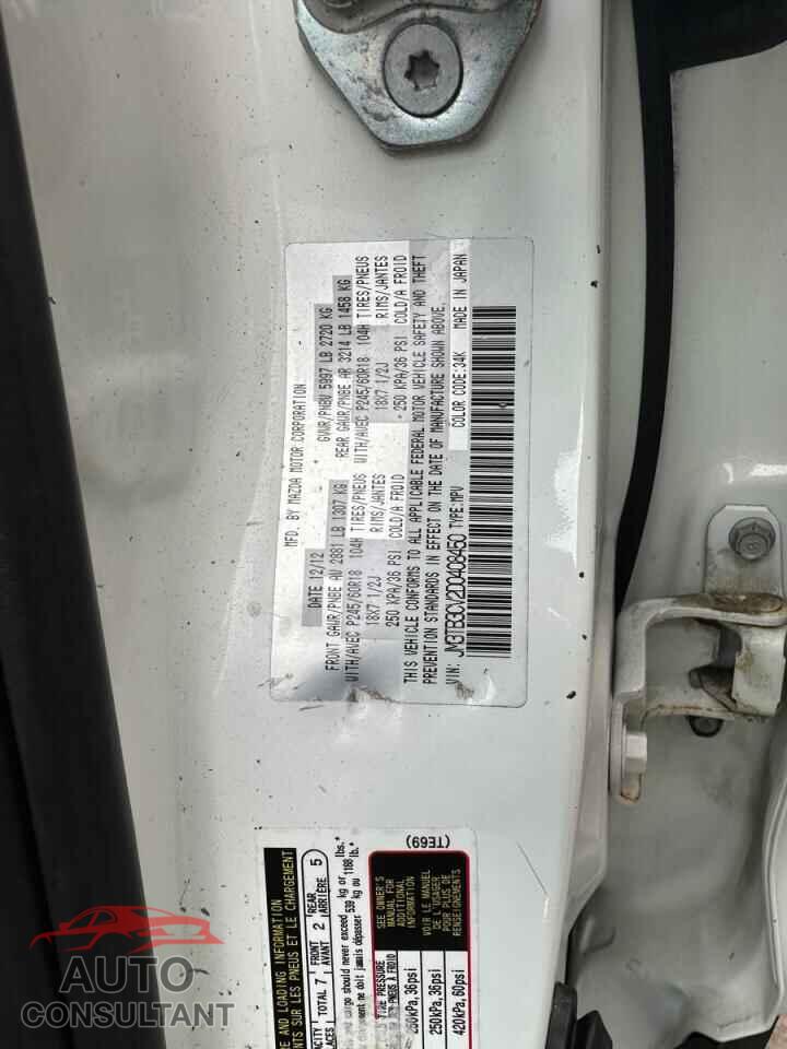 MAZDA CX-9 2013 - JM3TB3CV2D0408450