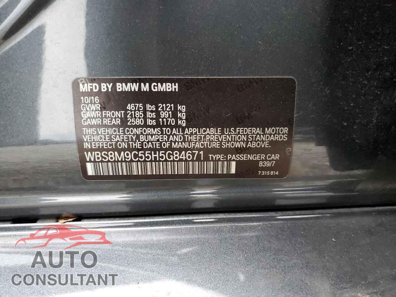 BMW M3 2017 - WBS8M9C55H5G84671